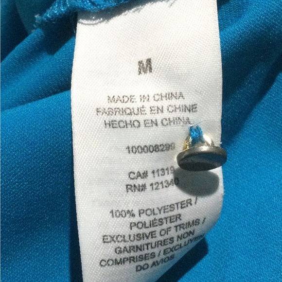 Dynamite Teal Blouse with Rolled Sleeves - Picture 3 of 6